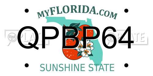 QPBP64 Florida License Plate
