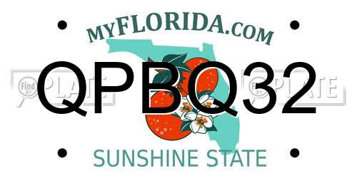 QPBQ32 Florida License Plate