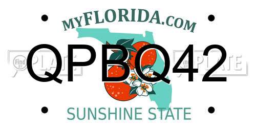 QPBQ42 Florida License Plate