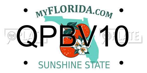 QPBV10 Florida License Plate