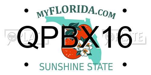 QPBX16 Florida License Plate