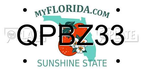 QPBZ33 Florida License Plate