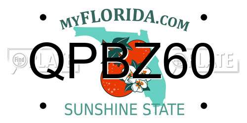QPBZ60 Florida License Plate