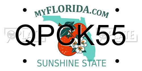 QPCK55 Florida License Plate