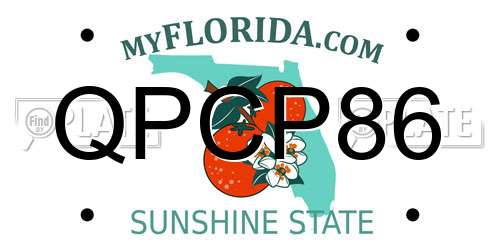 QPCP86 Florida License Plate