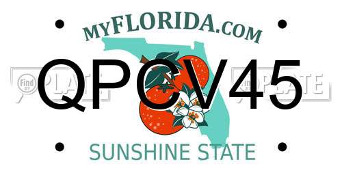QPCV45 Florida License Plate