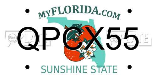 QPCX55 Florida License Plate