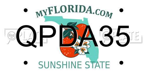 QPDA35 Florida License Plate