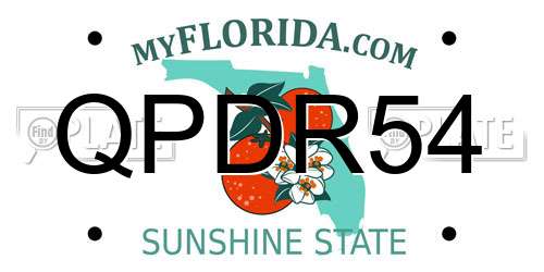 QPDR54 Florida License Plate