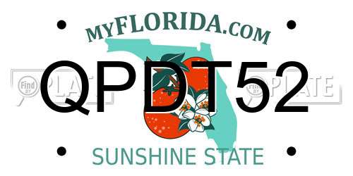 QPDT52 Florida License Plate