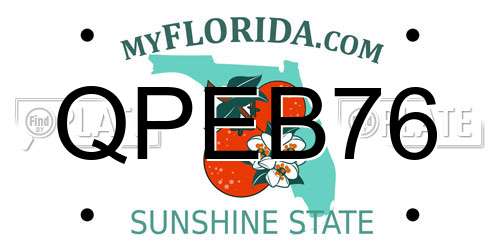 QPEB76 Florida License Plate