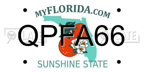 QPFA66 Florida License Plate