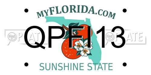QPFI13 Florida License Plate