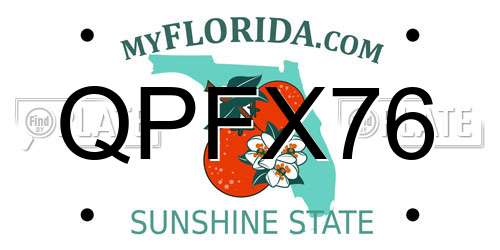 QPFX76 Florida License Plate