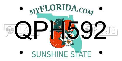 QPH592 Florida License Plate