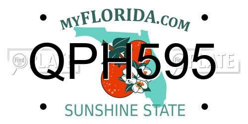 QPH595 Florida License Plate