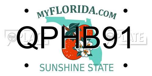 QPHB91 Florida License Plate