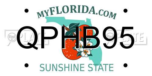 QPHB95 Florida License Plate
