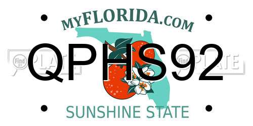 QPHS92 Florida License Plate
