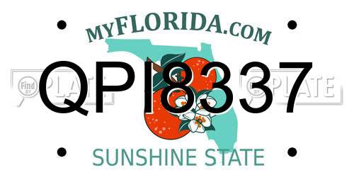 QPI8337 Florida License Plate