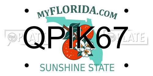 QPIK67 Florida License Plate