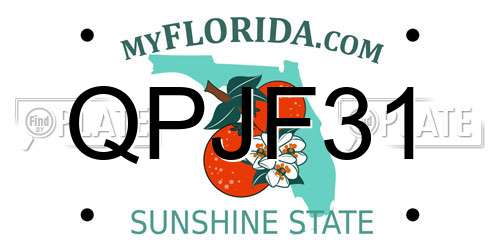 QPJF31 Florida License Plate