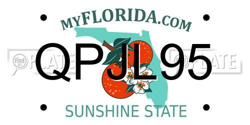 QPJL95 Florida License Plate