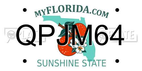 QPJM64 Florida License Plate