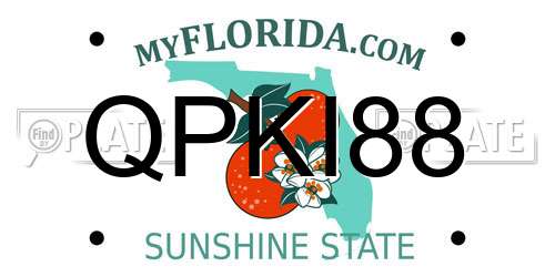 QPKI88 Florida License Plate