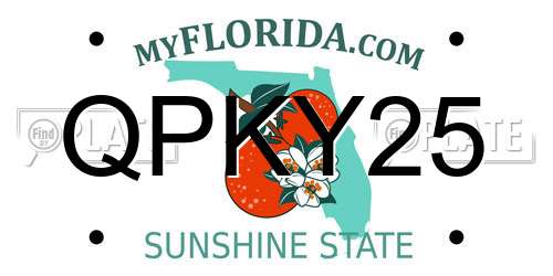 QPKY25 Florida License Plate