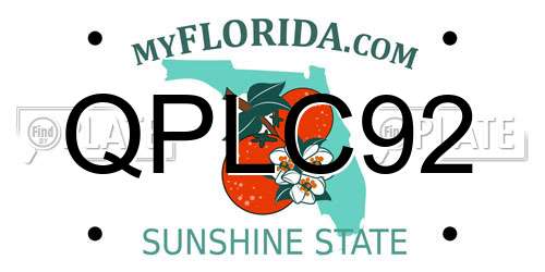QPLC92 Florida License Plate