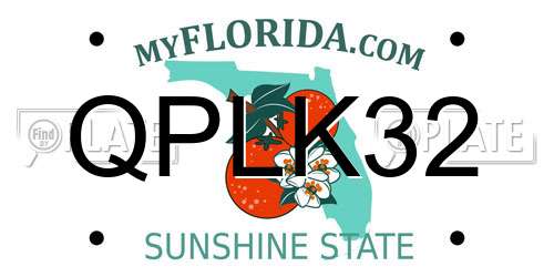 QPLK32 Florida License Plate