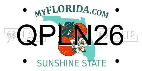 QPLN26 Florida License Plate