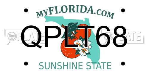 QPLT68 Florida License Plate