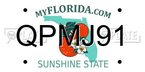 QPMJ91 Florida License Plate