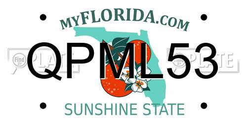 QPML53 Florida License Plate