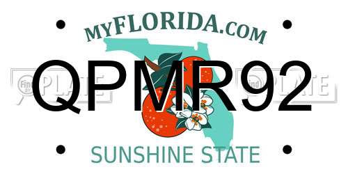 QPMR92 Florida License Plate