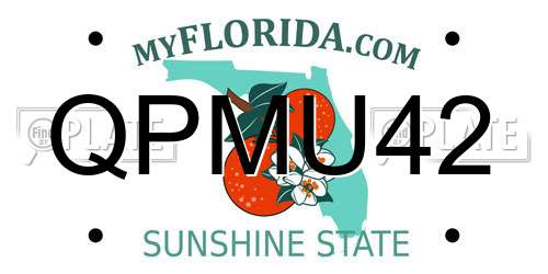 QPMU42 Florida License Plate