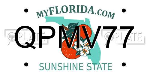 QPMV77 Florida License Plate