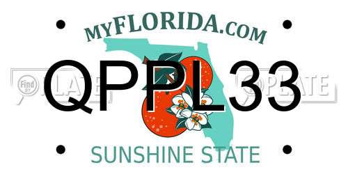 QPPL33 Florida License Plate