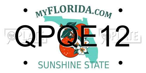 QPQE12 Florida License Plate