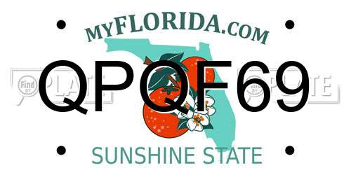 QPQF69 Florida License Plate