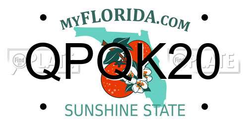 QPQK20 Florida License Plate