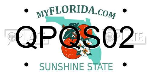 QPQS02 Florida License Plate