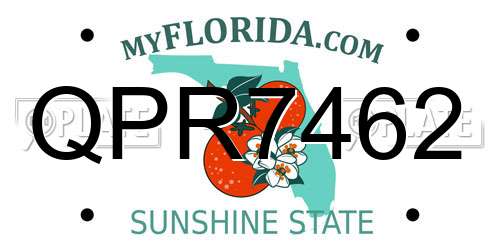 QPR7462 Florida License Plate