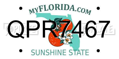 QPR7467 Florida License Plate