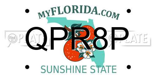QPR8P Florida License Plate