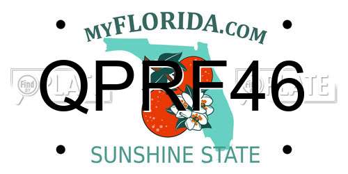 QPRF46 Florida License Plate