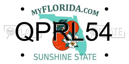 QPRL54 Florida License Plate