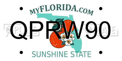 QPRW90 Florida License Plate